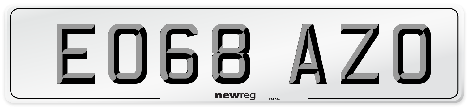 EO68 AZO Number Plate from New Reg